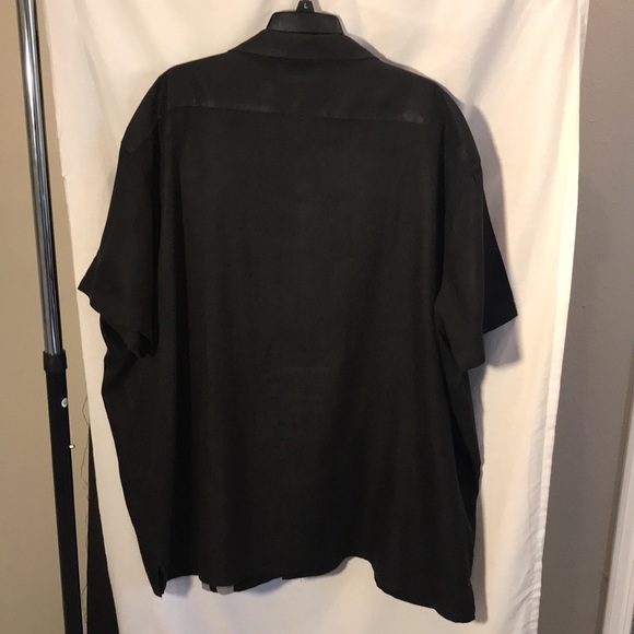 David Taylor mens size 3XL black with grey stripe short sleeved shirt - Picture 2 of 3